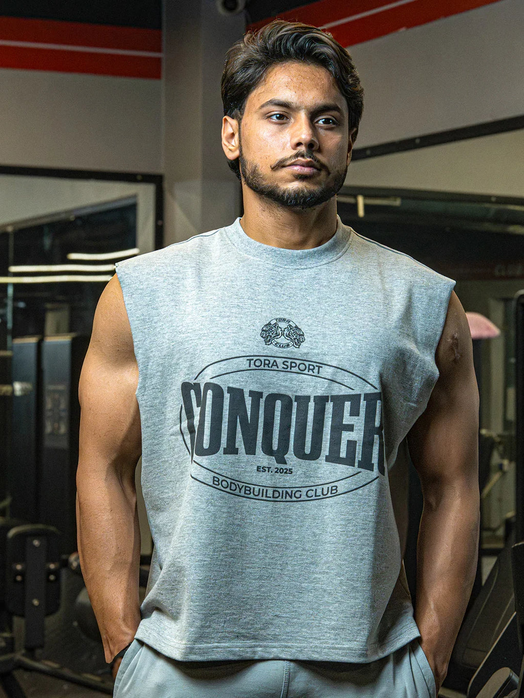 Conquer Tank Top- Gray