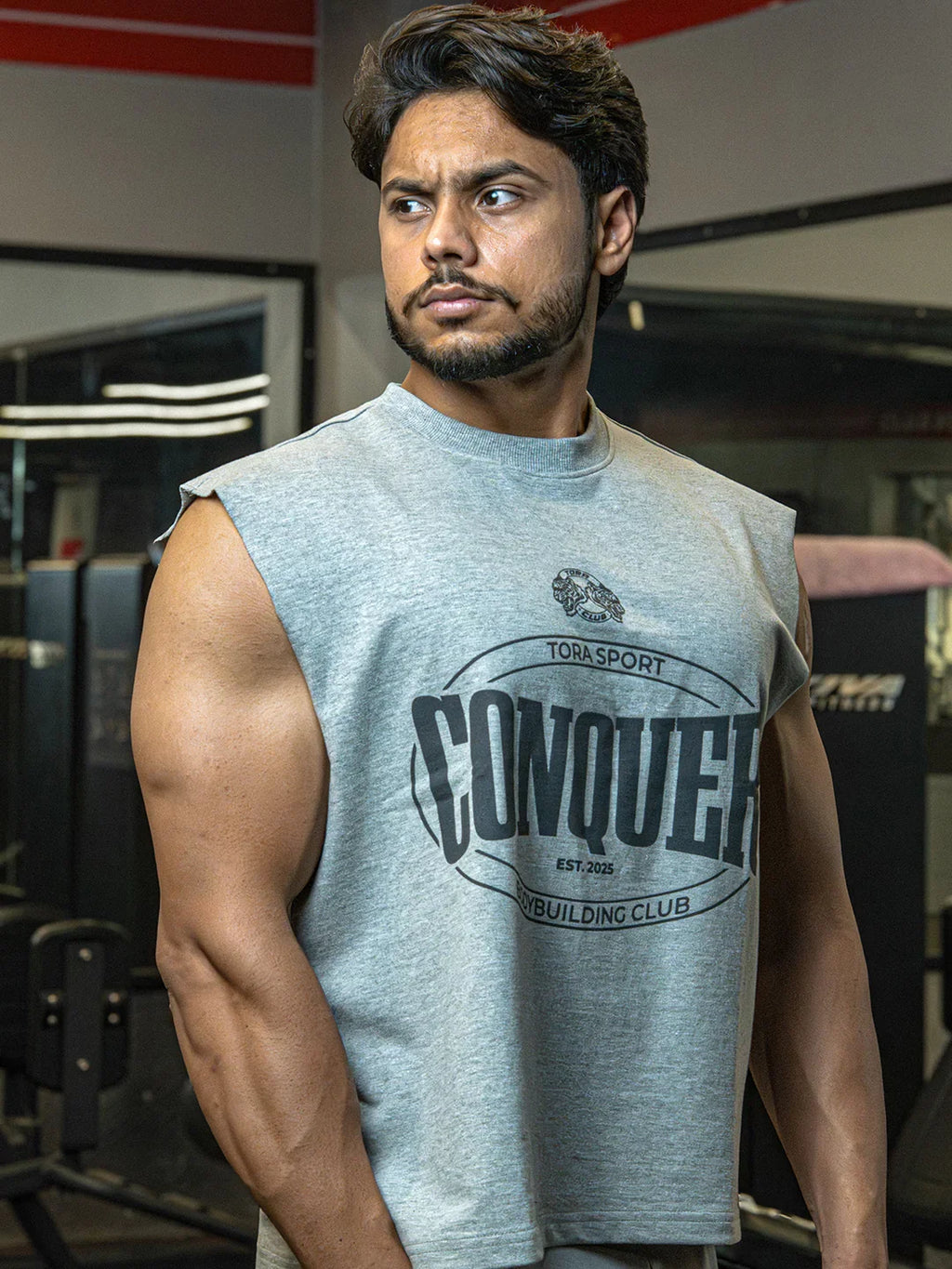 Conquer Tank Top- Gray