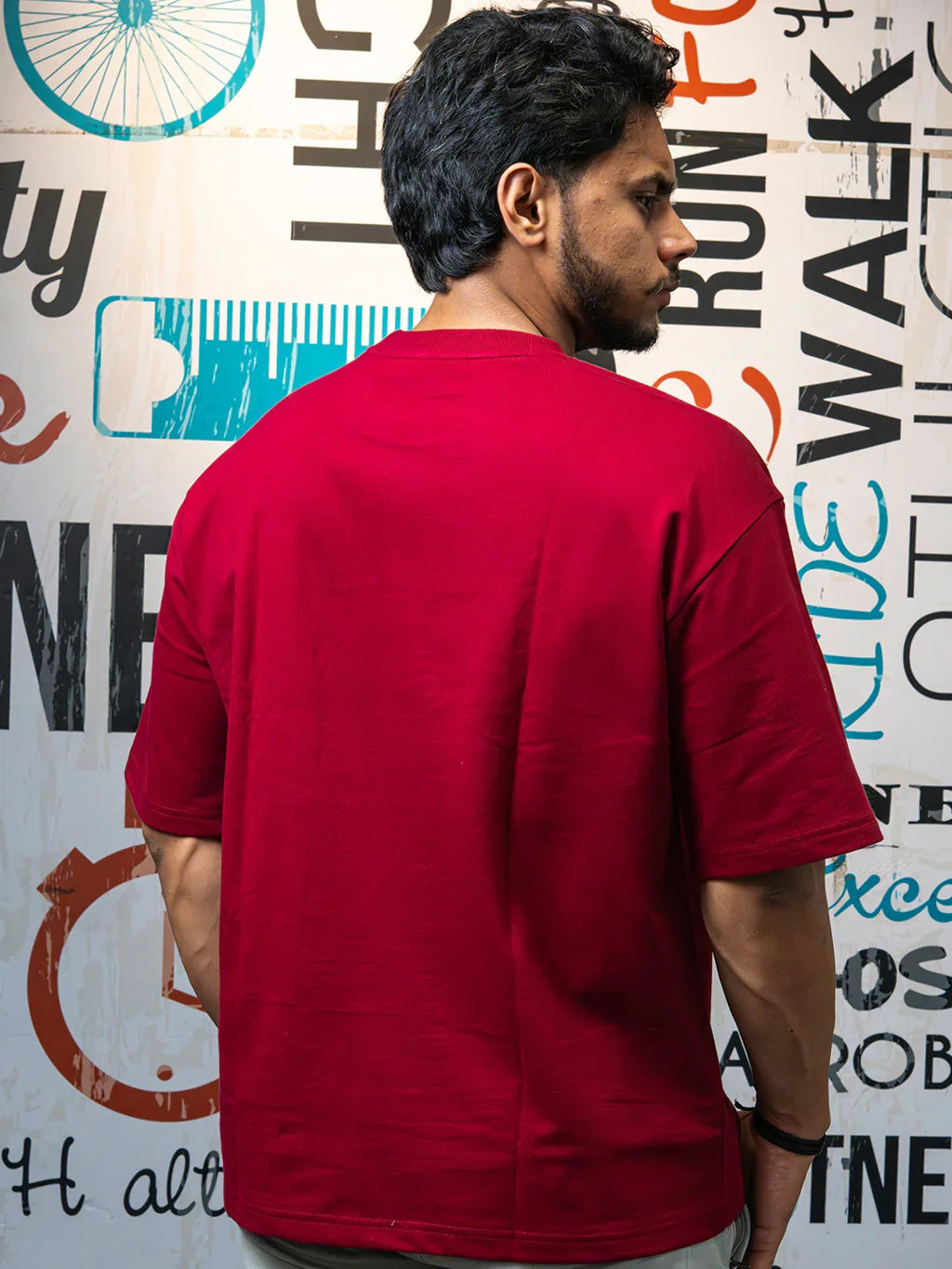 Eagle Fly Oversize Tee- Maroon