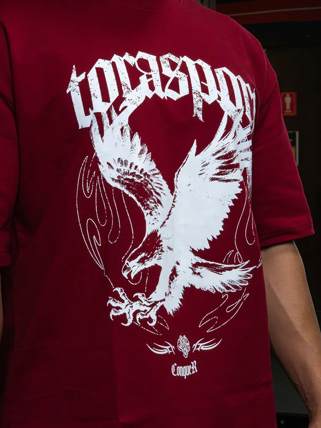 Eagle Fly Oversize Tee- Maroon