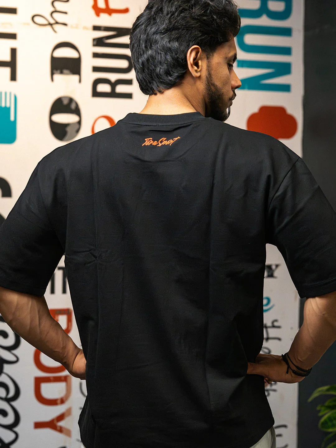 Conquer Tiger Oversized Tee- Black