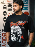 Conquer Tiger Oversized Tee- Black