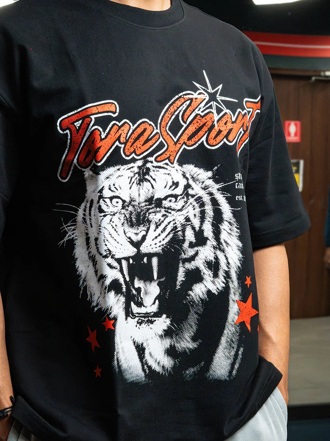 Conquer Tiger Oversized Tee- Black